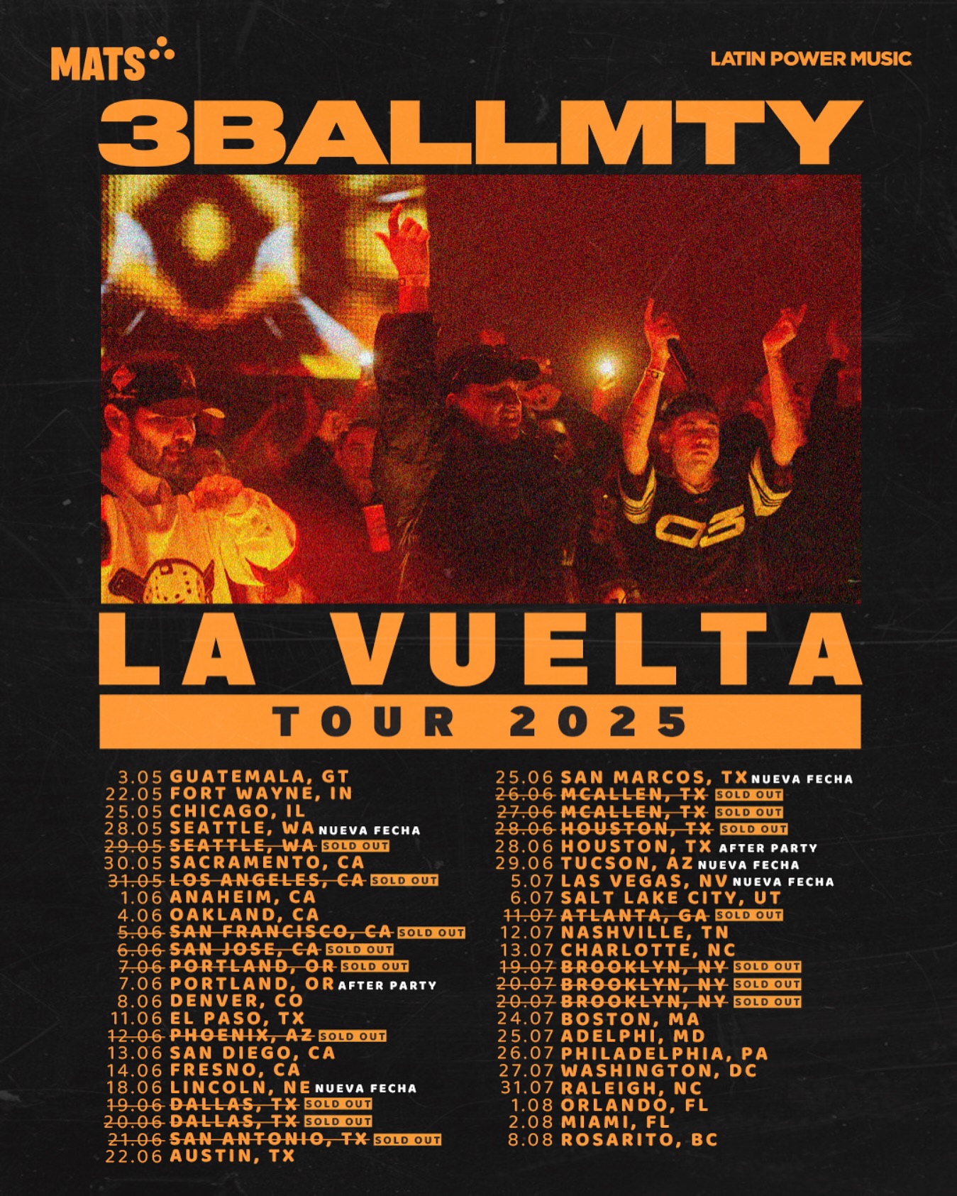 3BallMTY La Vuelta Tour Poster 2026